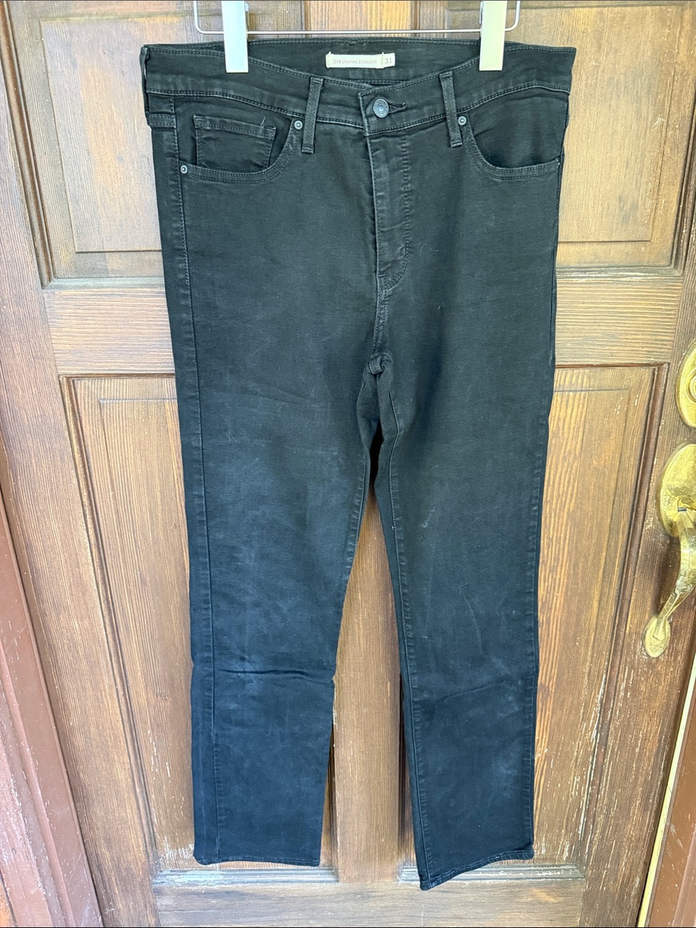 Women’s 314 Levi’s Black Shaping Straight Jeans Long